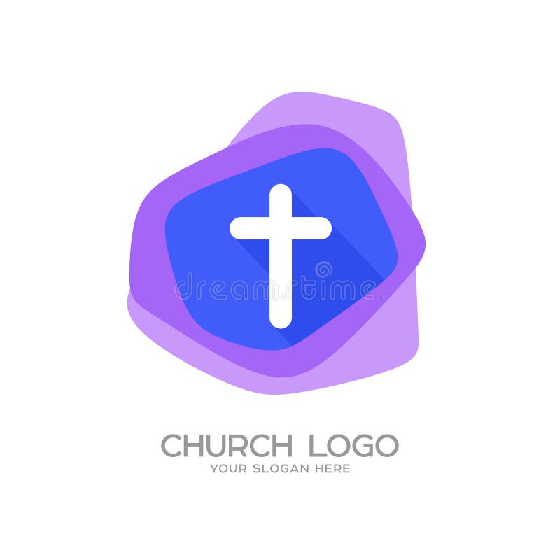 Church Logo. Christian Symbols. Cross of Jesus Christ on a Colored ...