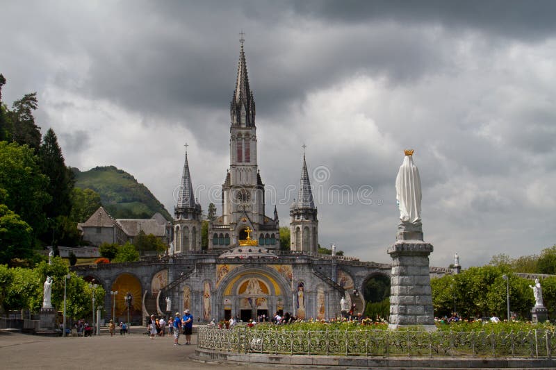 Church in Lourdes stock image. Image of interest, cathedral - 158627691