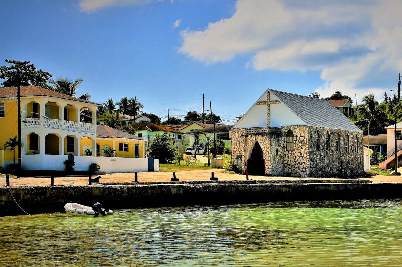 Church next to the bay at James Cistern on Eluethera in the Bahamas