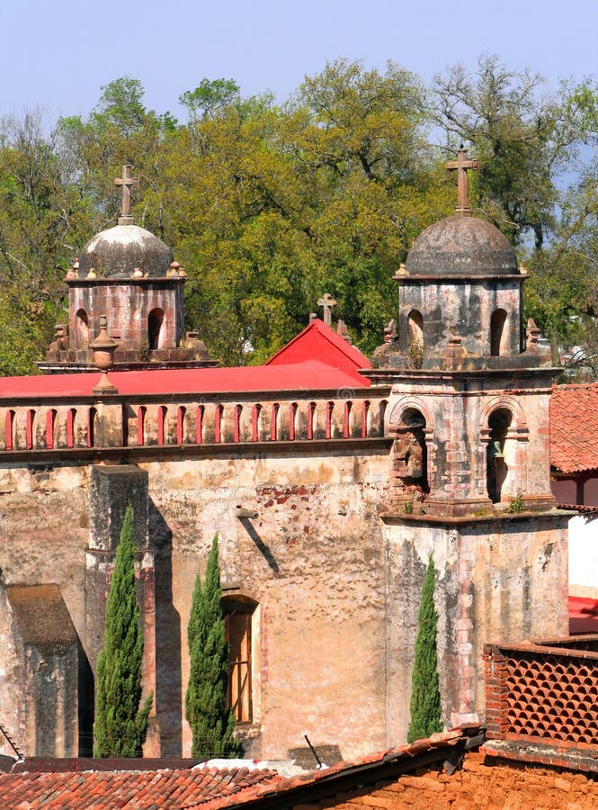 Church dome in Tzintzuntzan, Mexico