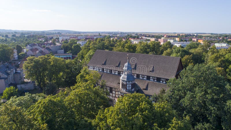 Church of Peace in Jawor, Poland, 08.2017, aerial view
