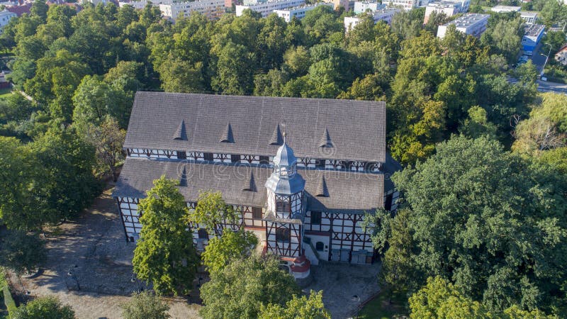 Church of Peace in Jawor, Poland, 08.2017, aerial view