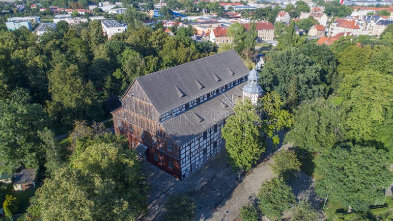 Church of Peace in Jawor, Poland, 08.2017, aerial view