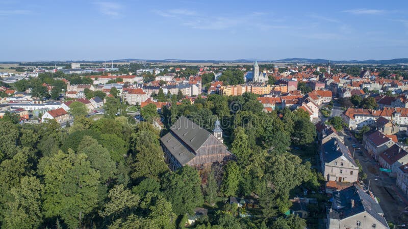 Church of Peace in Jawor, Poland, 08.2017, aerial view