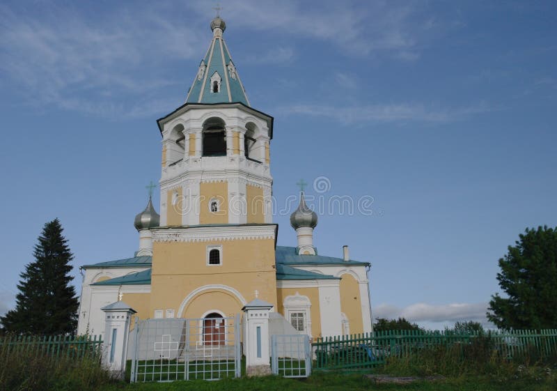 Church of the Resurrection of Christ in the village of Matigory of the Archangel diocese. stock image Church of the Resurrection of Christ in the village of Matigory of the Archangel diocese. stock image