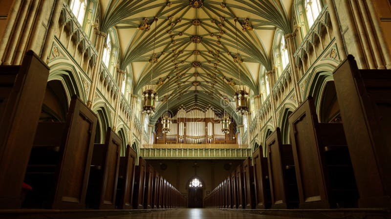 This stock photo features a church with an interior featuring rows of wooden pews and large windows. This stock photo features a church with an interior featuring rows of wooden pews and large windows