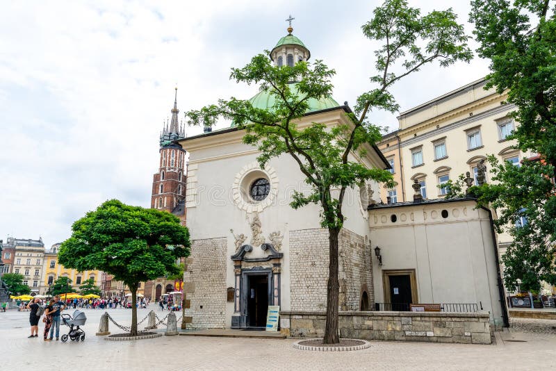 Church of Saint Adalbert in Krakow Poland Editorial Photo Image of