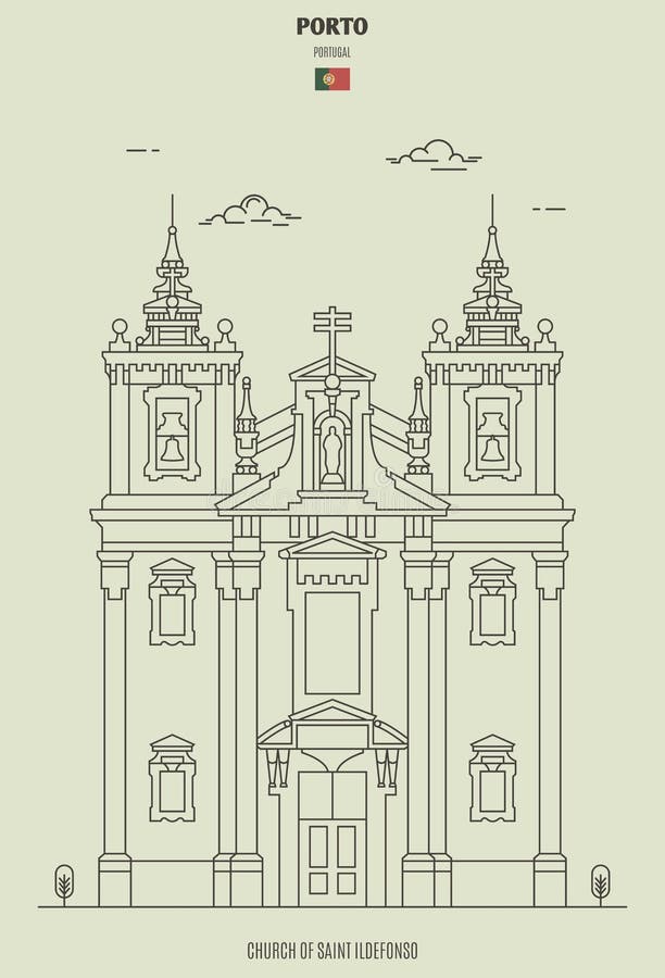 Church of Saint Ildefonso in Porto, Portugal. Landmark Icon Stock Vector - Illustration of cathedral, graphic: 172985518 Church of Saint Ildefonso in Porto, Portugal. Landmark Icon Stock Vector - Illustration of cathedral, graphic: 172985518