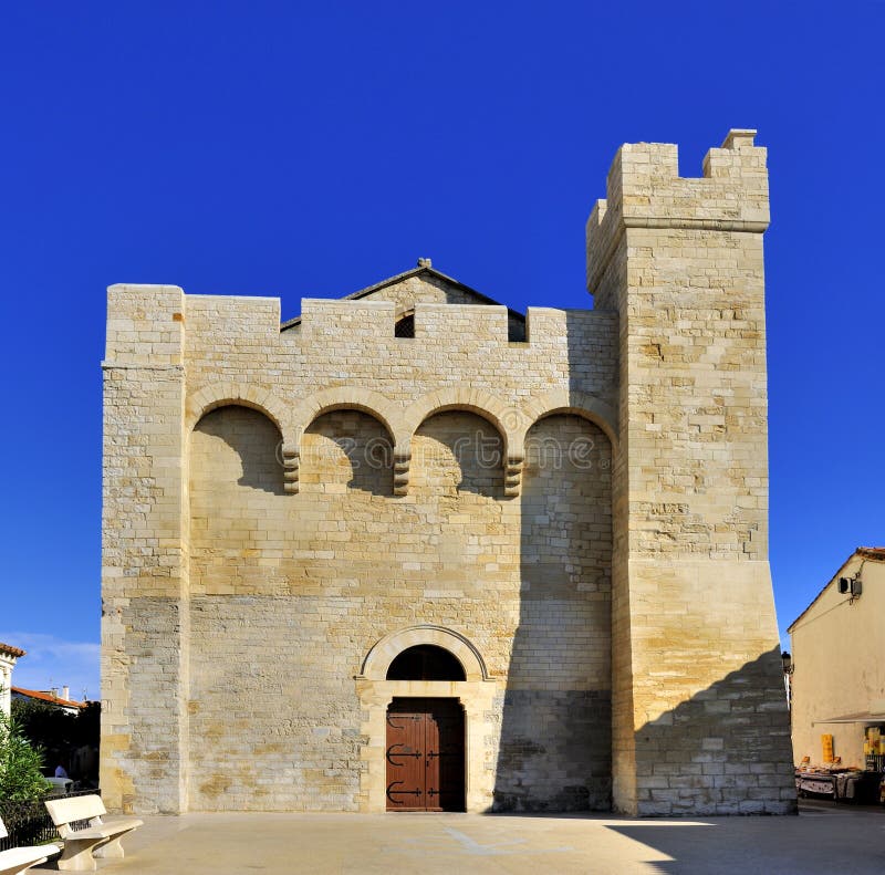 Church at Saintes Maries De La Mer Stock Photo - Image of worship ...