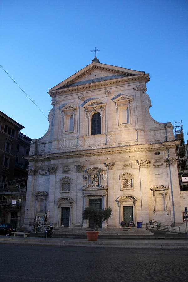 Chiesa Parrocchiale Di Santa Maria Del Carmelo Church of Santa Maria Del Carmelo in Traspontina in Rome at Night
