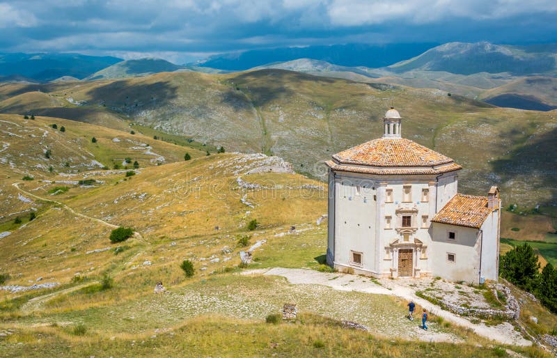 Church of Santa Maria della Pietà near Rocca Calascio in the Province of L`Aquila in Abruzzo, Italy. stock photos Church of Santa Maria della Pietà near Rocca Calascio in the Province of L`Aquila in Abruzzo, Italy. stock photos