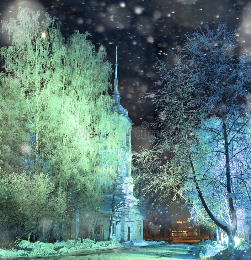 Church snow winter