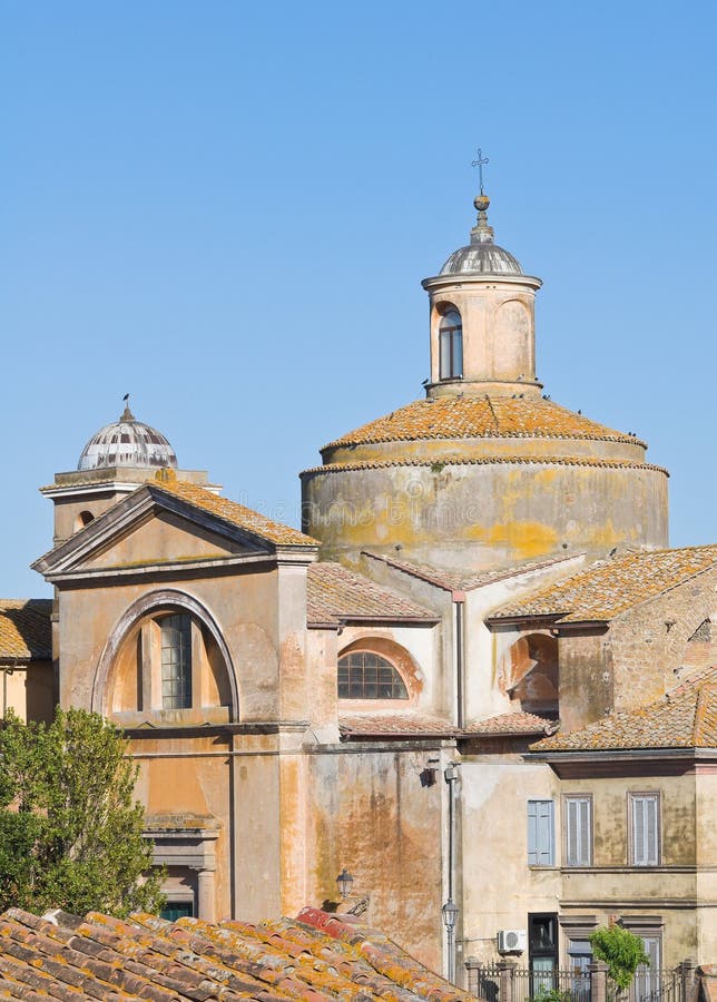 Church of SS. Martiri. Tuscania. Lazio. Italy. Perspective of the Church of SS. Martiri. Tuscania. Lazio. Italy royalty free stock images Church of SS. Martiri. Tuscania. Lazio. Italy. Perspective of the Church of SS. Martiri. Tuscania. Lazio. Italy royalty free stock images