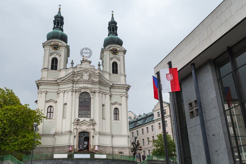 Church of St. Mary Magdalene. Karlovy Vary royalty free stock photos Church of St. Mary Magdalene. Karlovy Vary royalty free stock photos