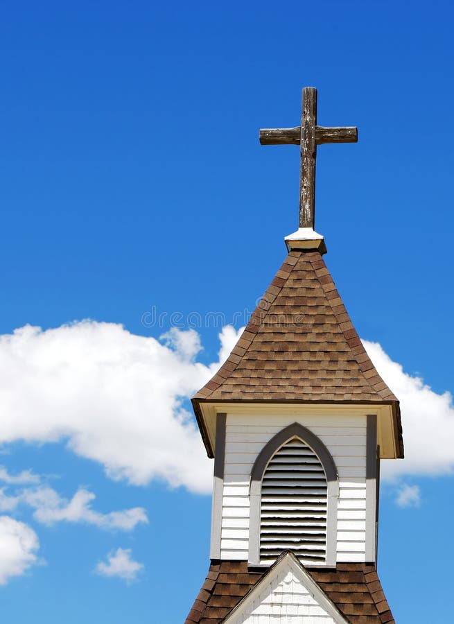 Church steeple and cross