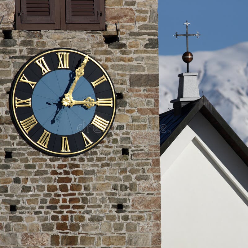 Detail View of a Clock on a Church Tower Stock Image Image of architecture, building 4655703