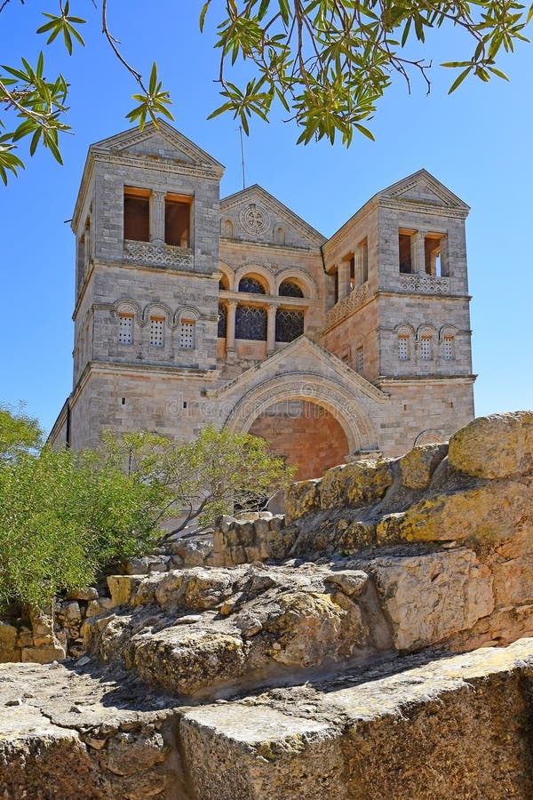 Church of the Transfiguration, Mount Tabor, Galilee, Israel Stock Photo