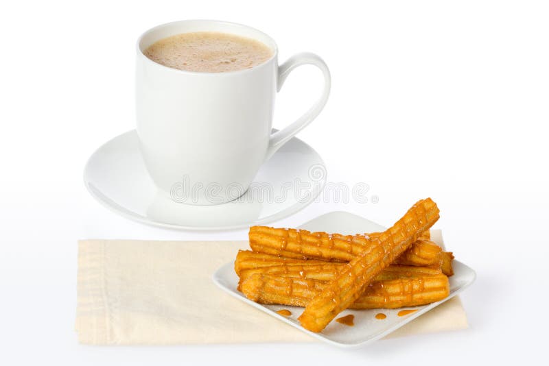 Churros and Hot Chocolate royalty free stock photo