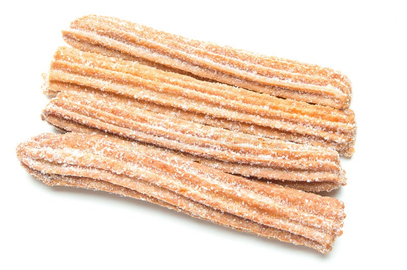 Churros isolou-se no fundo branco fotografia de stock royalty free Churros isolou-se no fundo branco fotografia de stock royalty free