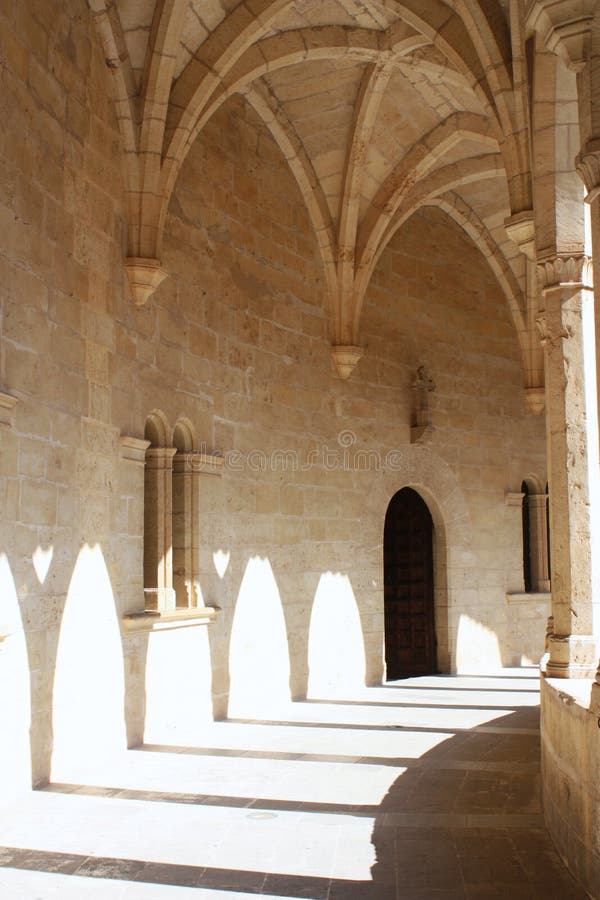 Bellver castle interior arch windows architecture in Mallorca. Bellver castle interior arch windows architecture in Mallorca