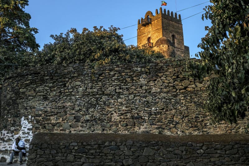 Château de Fasilides dans Gondar, Ethiopie images stock Château de Fasilides dans Gondar, Ethiopie images stock