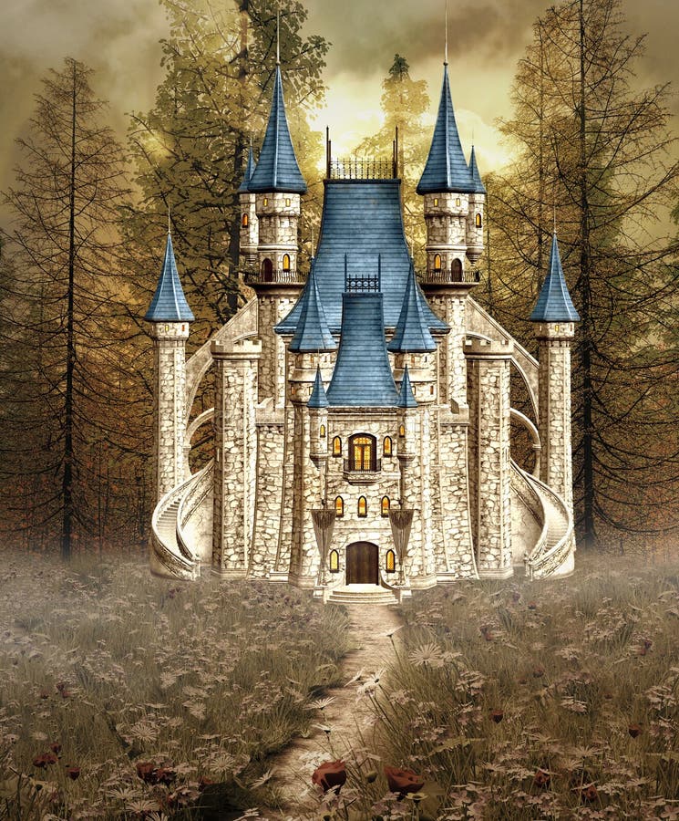 Château enchanté de Cendrillon illustration libre de droits Château enchanté de Cendrillon illustration libre de droits