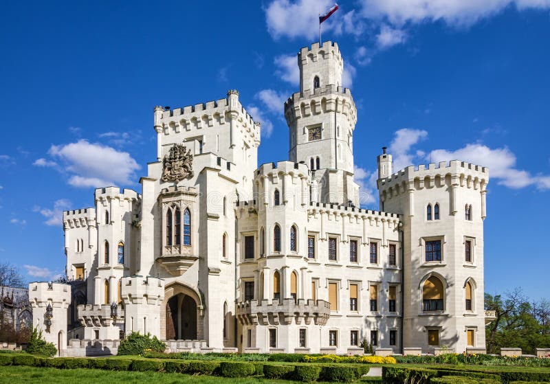 Château Hluboka NAD Vltavou, République Tchèque image stock Château Hluboka NAD Vltavou, République Tchèque image stock