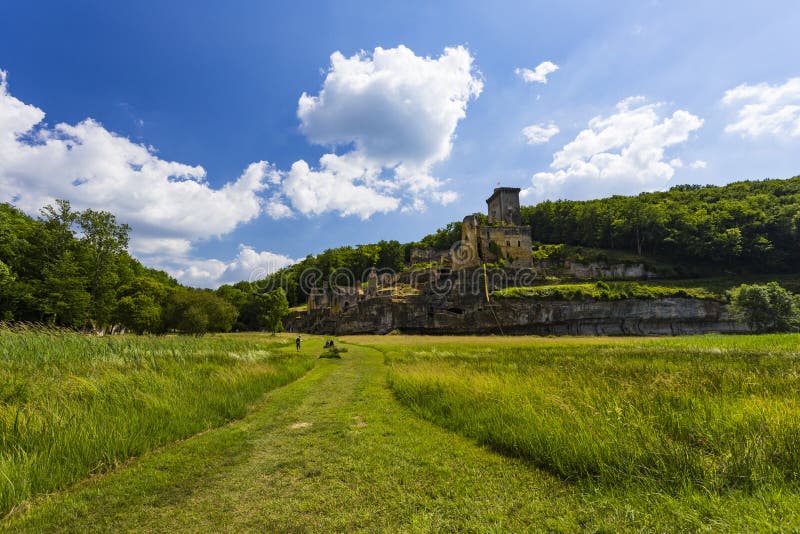 Château de Commarque et x28 ; Commarque Castle& x29 ; photographie stock Château de Commarque et x28 ; Commarque Castle& x29 ; photographie stock