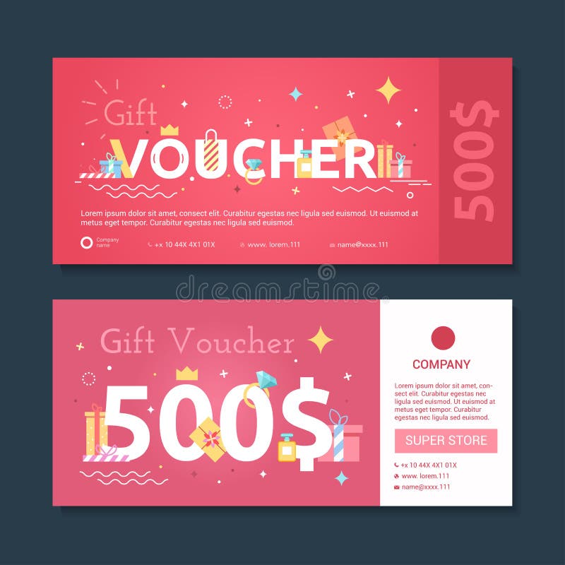 Chèque-cadeaux avec des cadeaux illustration stock Chèque-cadeaux avec des cadeaux illustration stock