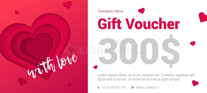 Chèque-cadeaux moderne avec un coeur pour les vacances illustration stock Chèque-cadeaux moderne avec un coeur pour les vacances illustration stock