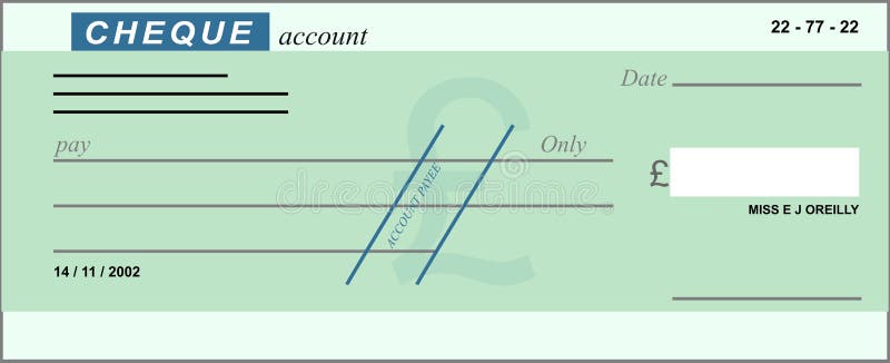 Chèque en blanc illustration de vecteur