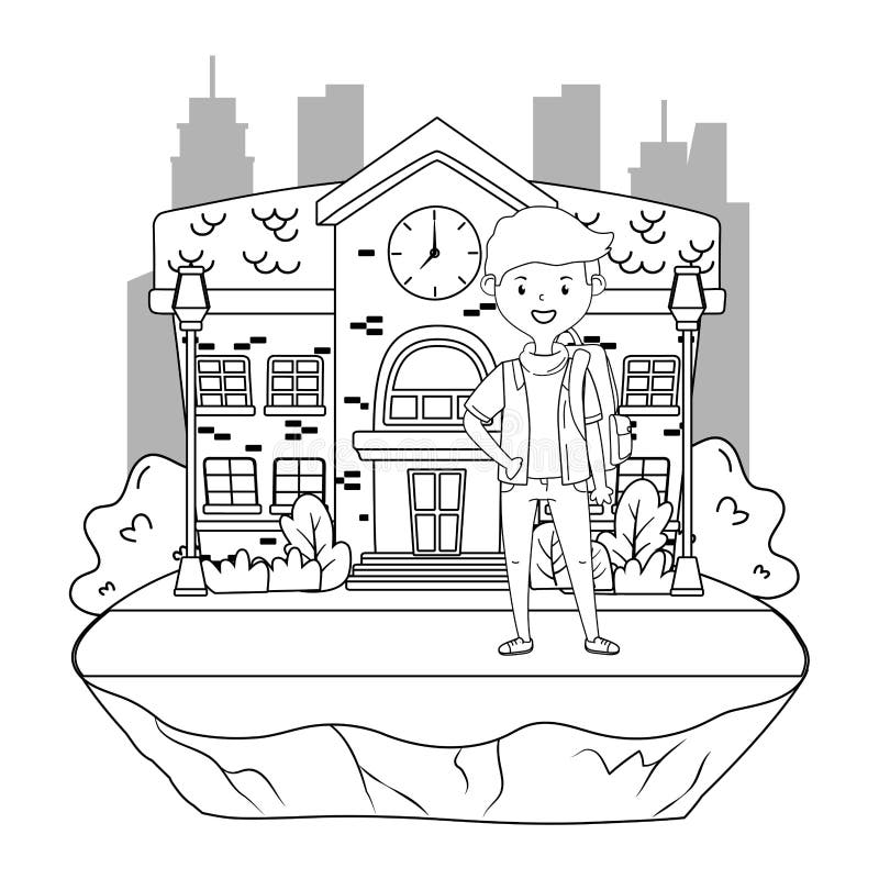 Chłopiec kreskówka szkolny projekt ilustracji Chłopiec kreskówka szkolny projekt ilustracji