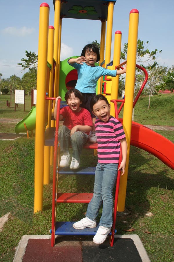 Happy girls and boy outing at the park. Happy girls and boy outing at the park