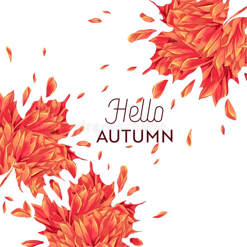 Ciao Autumn Watercolor Floral Design con la foglia di acero Insegna stagionale di caduta, manifesto, stampa, vendita, modello di illustrazione vettoriale Ciao Autumn Watercolor Floral Design con la foglia di acero Insegna stagionale di caduta, manifesto, stampa, vendita, modello di illustrazione vettoriale