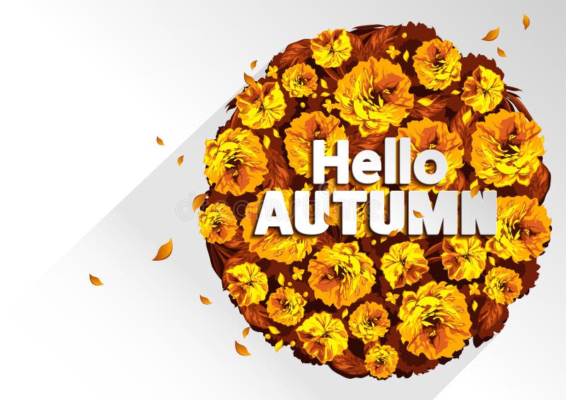 Hello Autumn background, vector illustration. Hello Autumn background, vector illustration.