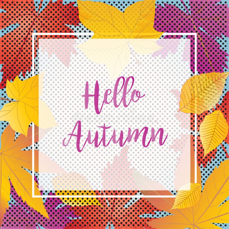 Hello Autumn inscription calligraphy on Autumn leafs background. Fall maple tree leaves border. Retro design. Thanksgiving Holiday, Halloween, Autumn Sale, October festival banner. Vector illustration. Hello Autumn inscription calligraphy on Autumn leafs background. Fall maple tree leaves border. Retro design. Thanksgiving Holiday, Halloween, Autumn Sale, October festival banner. Vector illustration.