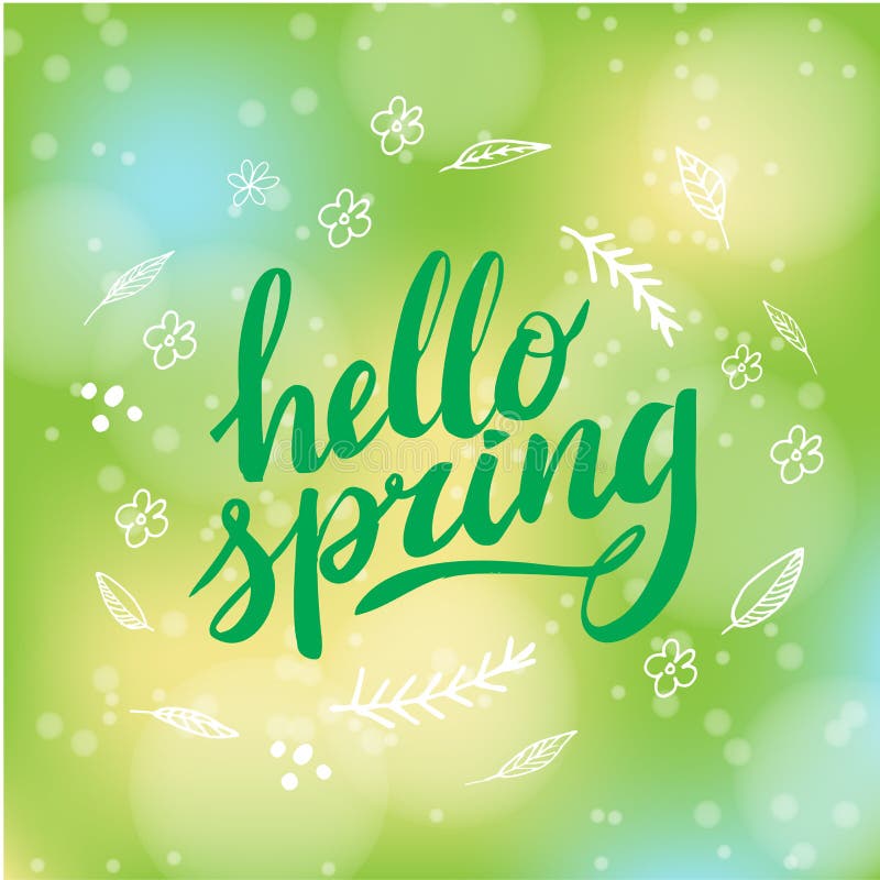 Ciao primavera Iscrizione disegnata a mano della penna della spazzola e di calligrafia progetti per il saluto di festa e la festa royalty illustrazione gratis Ciao primavera Iscrizione disegnata a mano della penna della spazzola e di calligrafia progetti per il saluto di festa e la festa royalty illustrazione gratis