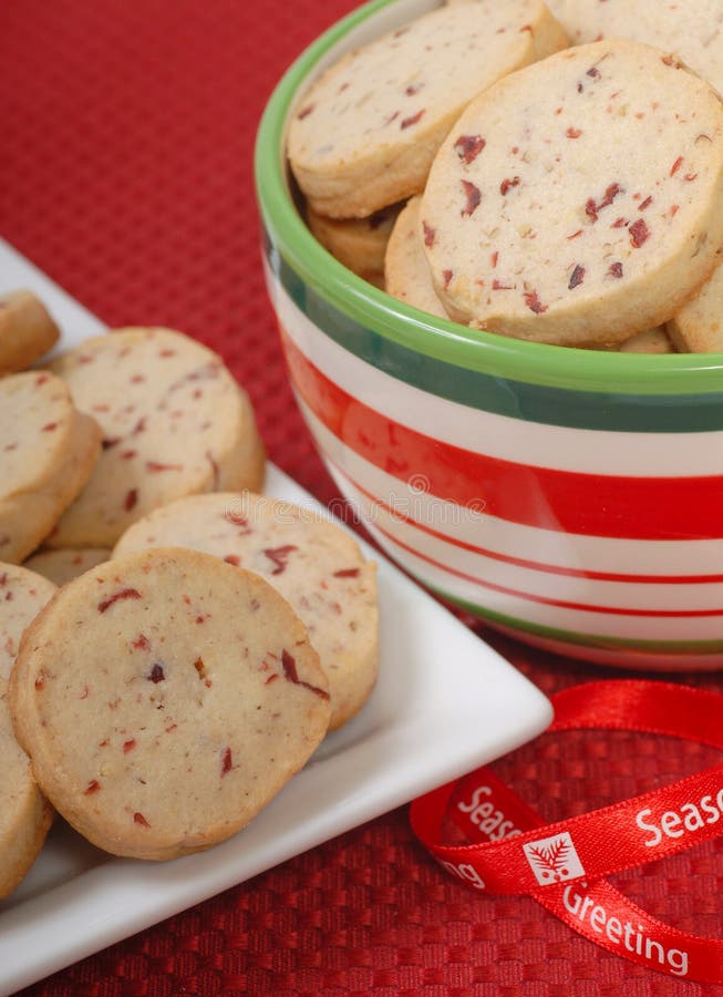 Ciastek cranberry wyśmienicie pecan shortbread obraz stock