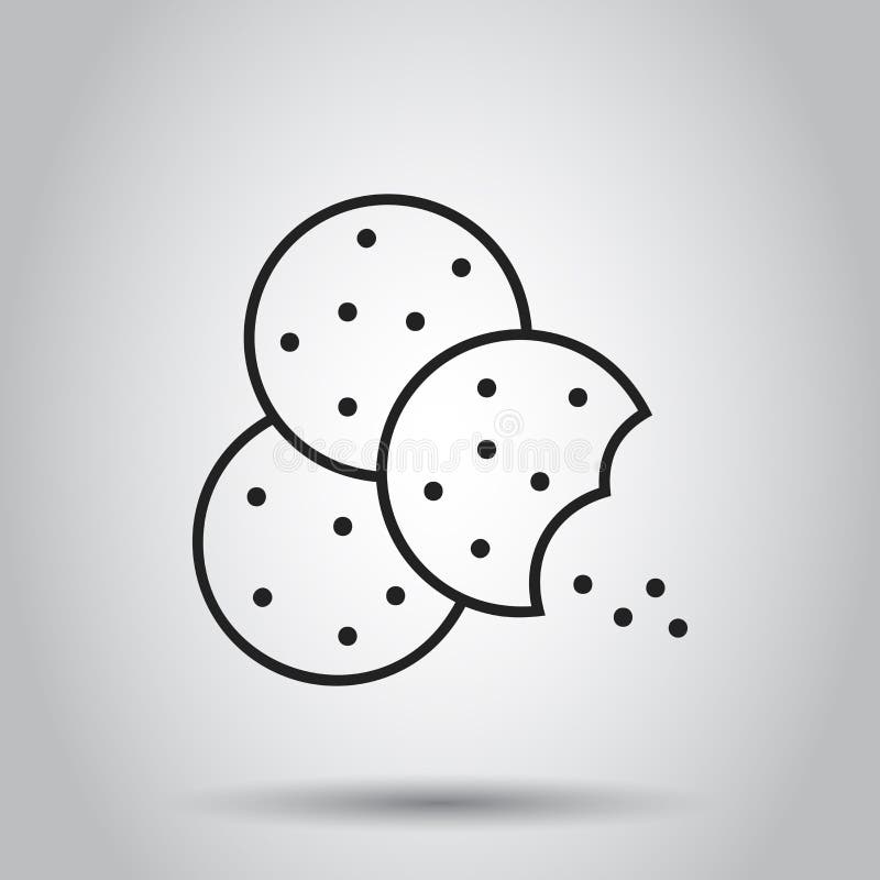 Ciastko płaska wektorowa ikona Układu scalonego ciastka ilustracja Deserowy jedzenie ilustracja wektor Ciastko płaska wektorowa ikona Układu scalonego ciastka ilustracja Deserowy jedzenie ilustracja wektor