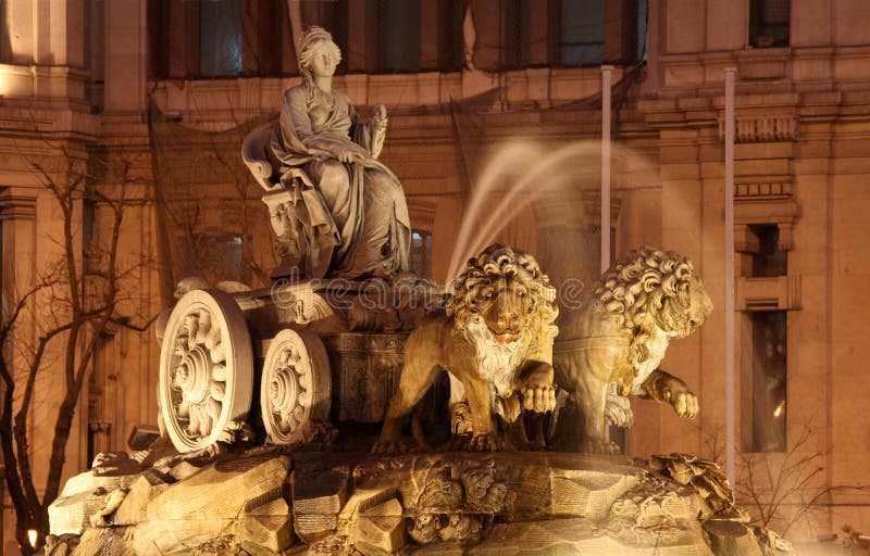 Plaza de Cibeles Madrid Spain. This neoclassical fountain was built between 1777 and 1782 and has become an iconic landmark in the Spanish capital. Plaza de Cibeles Madrid Spain. This neoclassical fountain was built between 1777 and 1782 and has become an iconic landmark in the Spanish capital.