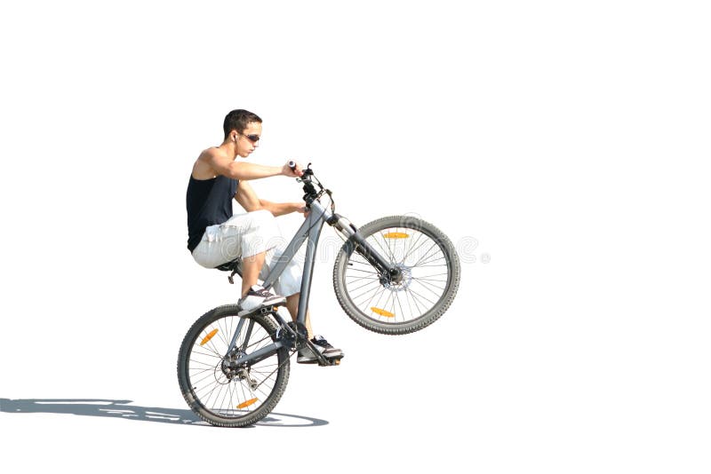 Jovem Caindo De Bicicleta Ao Fundo Foto de Stock - Imagem de emocional,  caucasiano: 161385594