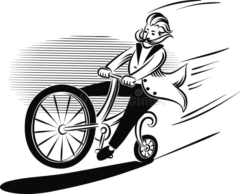 ciclista stilizzato che corre in bicicletta