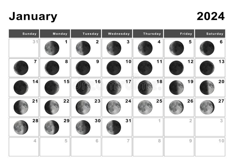 Calendario Lunar 2024 / Imprimible 