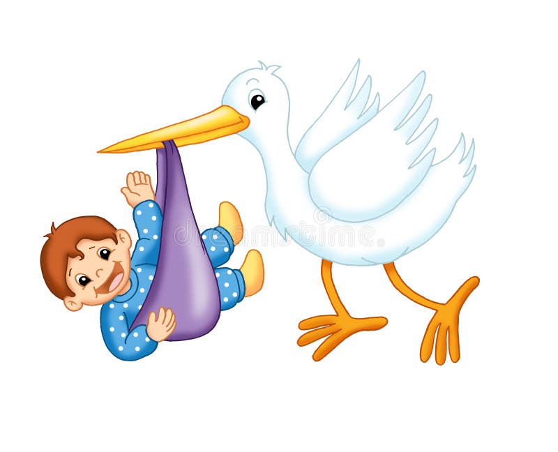 Cicogna Con Un Bambino Illustrazioni Vettoriali E Clipart Stock 439 Illustrazioni Stock