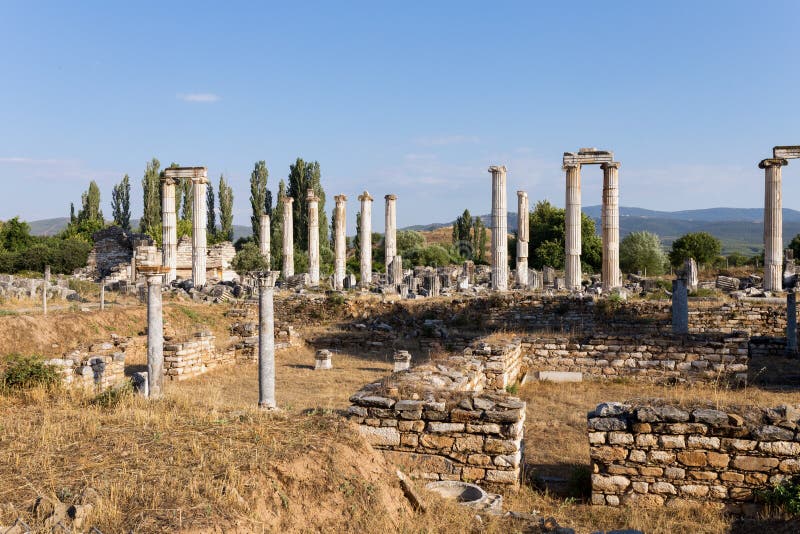 Cidade antiga dos Aphrodisias, museu dos Aphrodisias, Ayd? n, região egeia, Turquia - 9 de julho de 2016 foto de stock royalty free Cidade antiga dos Aphrodisias, museu dos Aphrodisias, Ayd? n, região egeia, Turquia - 9 de julho de 2016 foto de stock royalty free