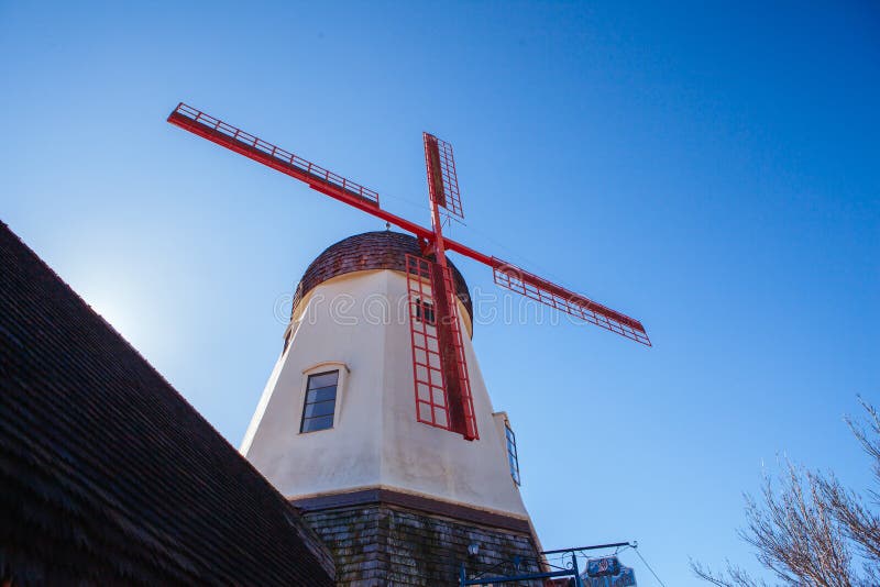 Moinho De Vento Solvang Califórnia Fotografia Editorial - Imagem