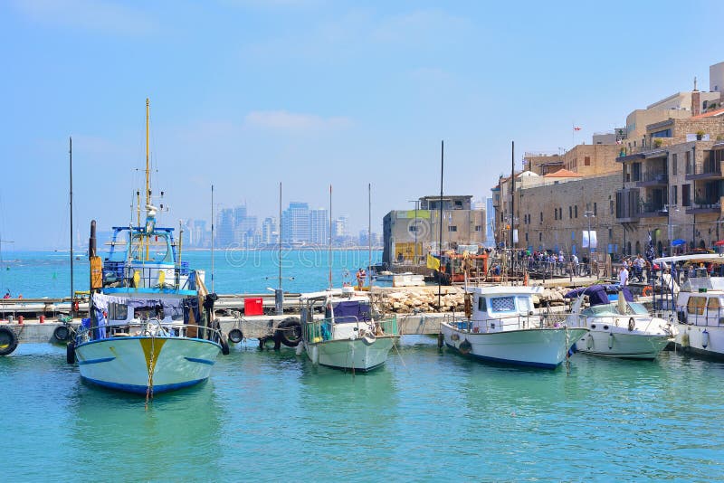 Cidade e porto velhos de Jaffa da cidade de Tel Aviv, Israel fotos de stock Cidade e porto velhos de Jaffa da cidade de Tel Aviv, Israel fotos de stock