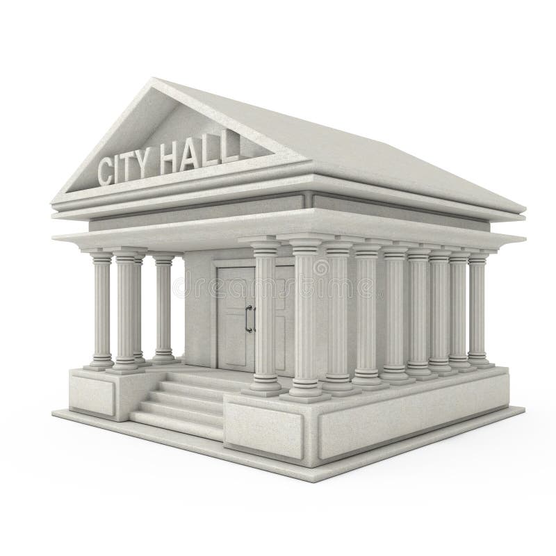 Cidade Hall Architecture Public Government Building rendição 3d ilustração royalty free Cidade Hall Architecture Public Government Building rendição 3d ilustração royalty free