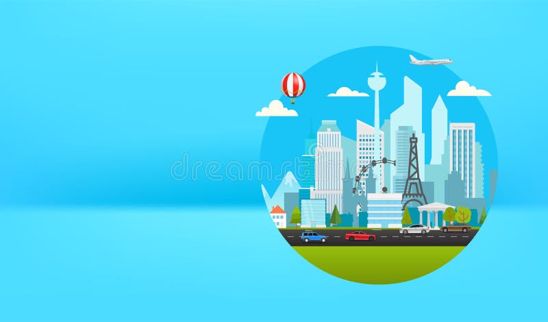 Cidade moderna. faixa horizontal ilustração stock