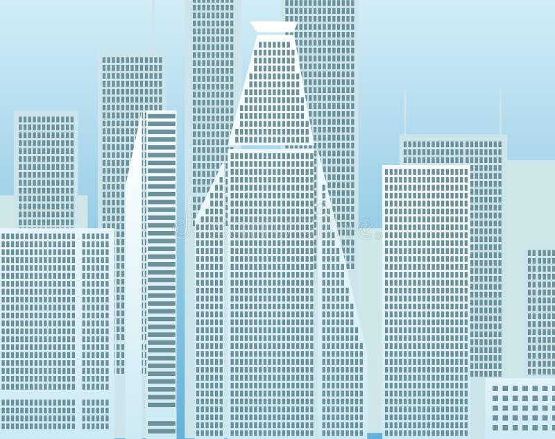 Cidade moderna de manhã ilustração royalty free